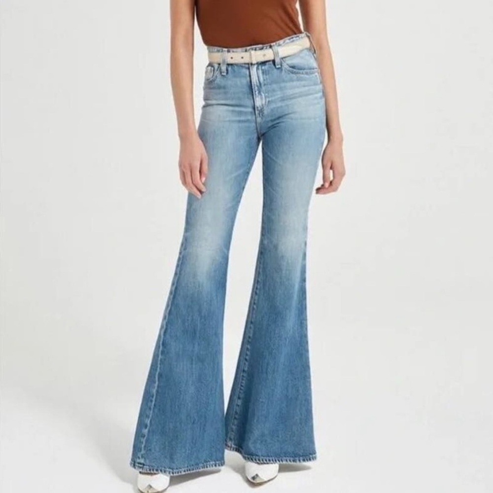 AG Adriano Goldschmied Sky Blue Wide Leg Jeans